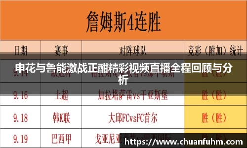 zoty中欧申花与鲁能激战正酣精彩视频直播全程回顾与分析